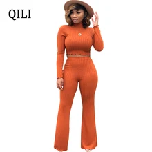 QILI Autumn Women New Hot Jumpsuits Long Sleeve Solid Color 2 Piece Set Casual Jumpsuit Elegant Lady Fashion Jumpsuits S-XXL