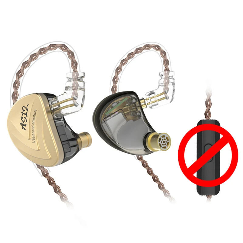 

KZ AS12 Earphones In-ear Earbuds Balanced Armature High Sound Quality Headphone Headset HIFI Monitoring With Detachable KZ AS16