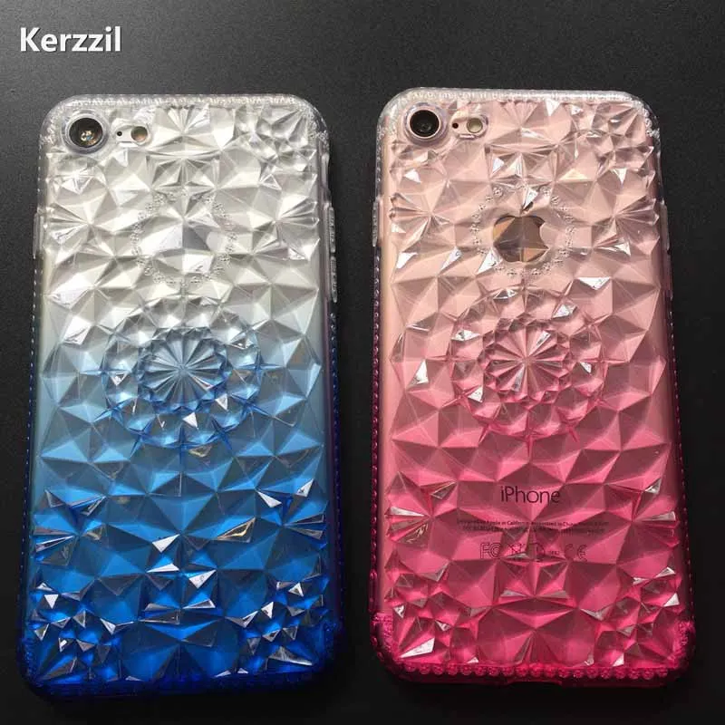 Glitter Rhinestone 3D Rugged Flower Case for iPhone7 6 6S Plus Soft TPU Crystal Ultra Thin Clear Shining For iPhone 7 7plus |