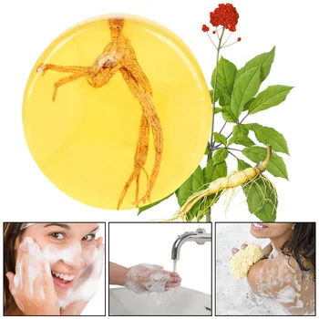 

Hot Ginseng Revitalizing Soap Bar Deep Cleaning Oil Control Moisturizing Whitening Body Face Skin Care wyt77