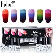 Belen 6 шт. набор для ногтей Гель-лак набор УФ термальный сменный долговечный подарочный набор в коробке Полупостоянный лаковый лак для маникюра Базовый Топ