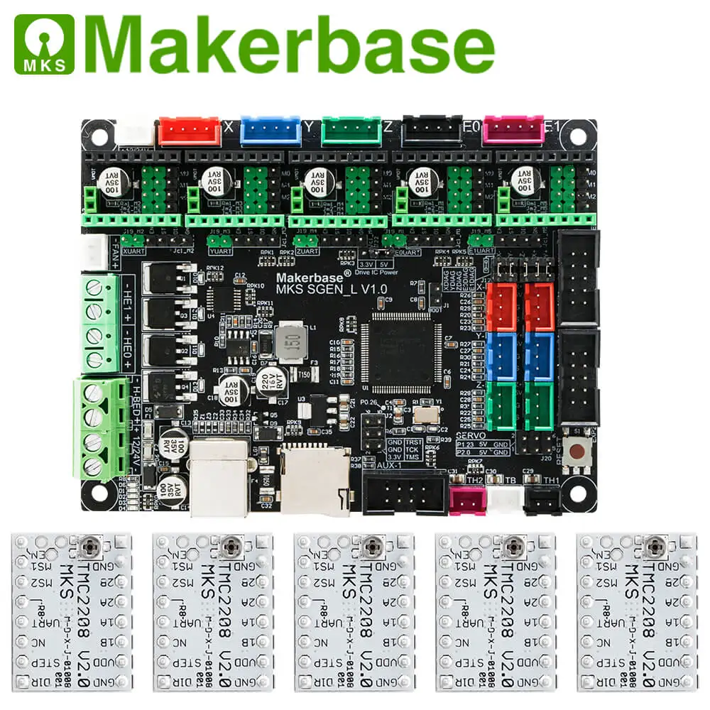 Makerbase 32-битный МКС SGen_L smoothetheware и марлина 2,0 плата управления утверждения TMC2208 и TMC2209 uart режим TMC2130 spi режим - Цвет: With 5 x TMC2208V2.0