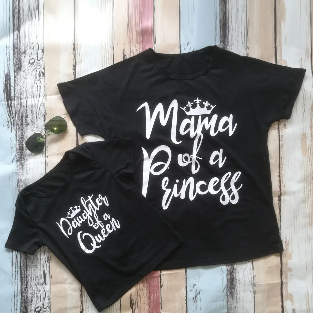 

MUQGEW mommy and me clothes Women's Man‘s Printing Letter O-Neck Family Clothes Blouse T-Shirt Tops ropa mama e hija #y4