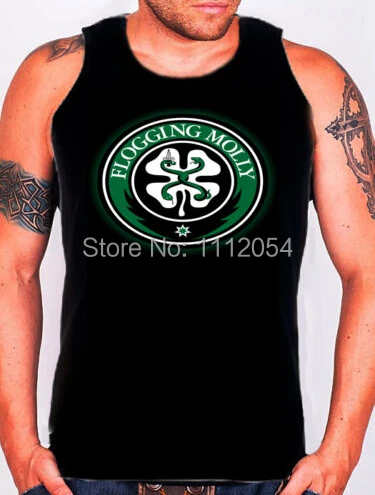 FLOGGING MOLLY Logo Bodybuilding Tank Top Men's Fashion Cotton Vest All-match Sleeveless T Shirt 2014 New Arrival Black | Мужская