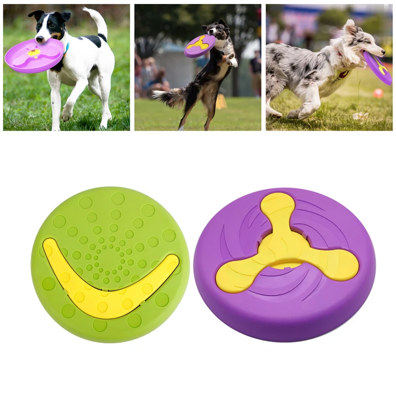Pet Dog Training Toys Flying Disc Outdoor Exercise Interactive Funny Dog Toy Dual Usage Flying