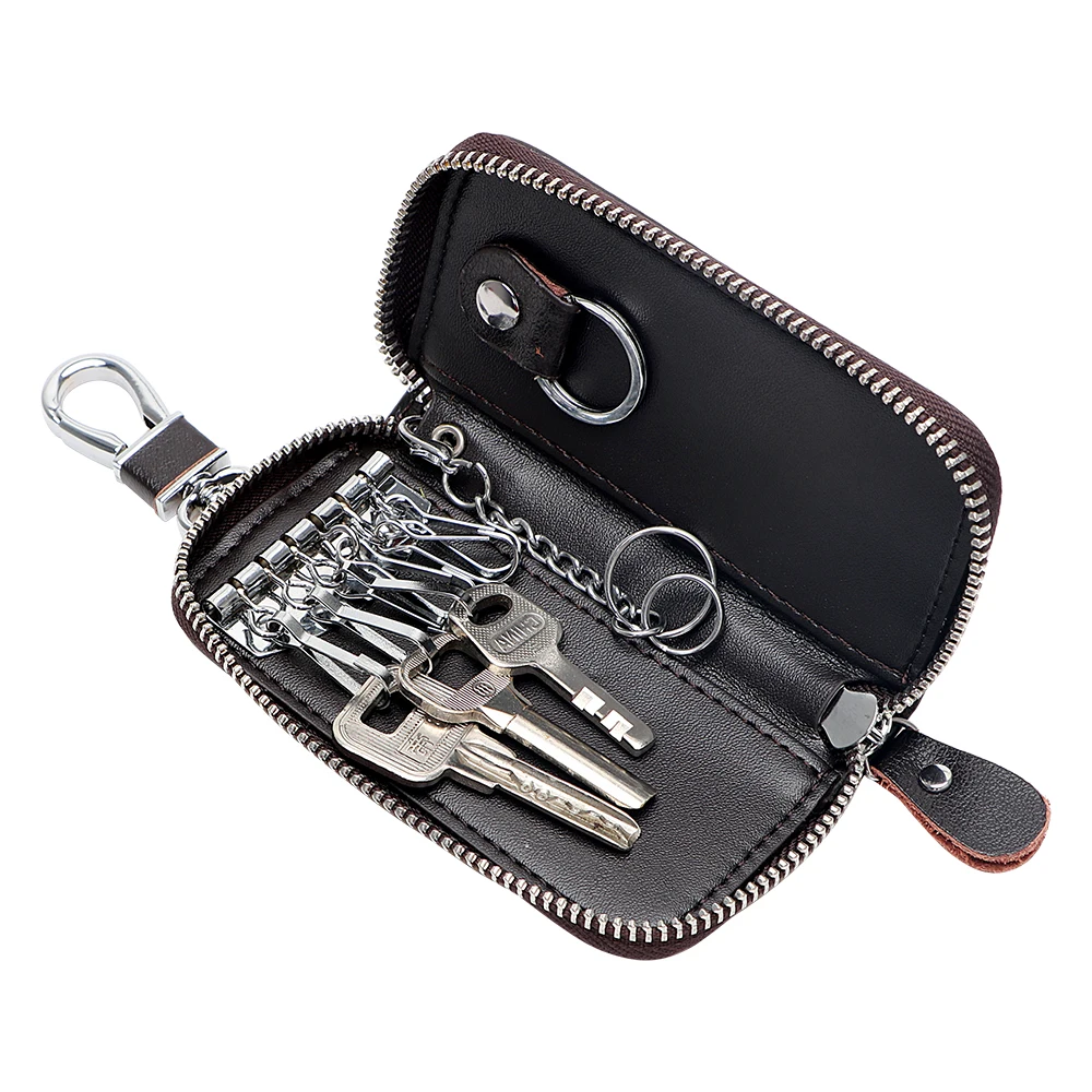 

Key Case Bag Car Key Holder Wallets 4 Color Genuine Leather Car Styling Men Key Organizer Housekeeper Women Keychain Covers