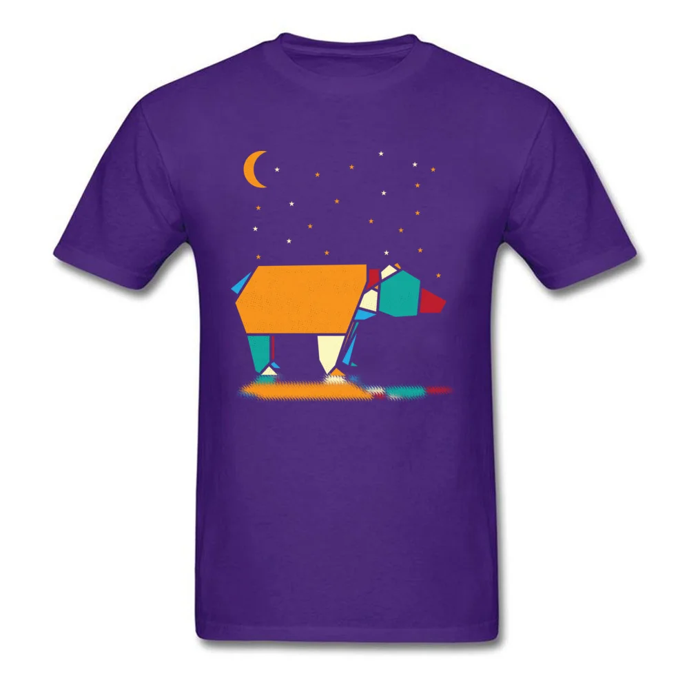 Design Lonely Bear T-shirts 2018 New Fashion Summer/Fall Short Sleeve Round Neck Tees 100% Cotton Men Family Tops T Shirt Lonely Bear purple