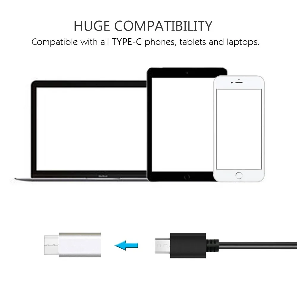 2 шт. Тип-C usb адаптер Micro USB женщина к USB 3.1 Тип c Тип C Мужской кабель конвертер разъем fast синхронизации данных