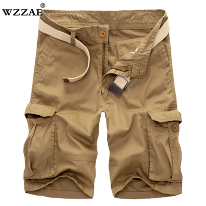 Горячие Летний стиль шорты Для мужчин Повседневное свободные по колено шорты плюс Размеры multi-карман военные шорты Для мужчин 8 цветов