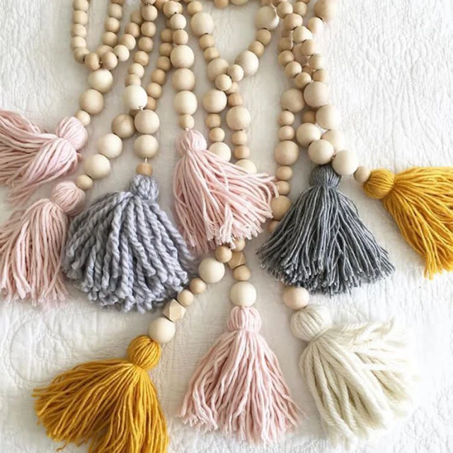 tassel wooden beads kid