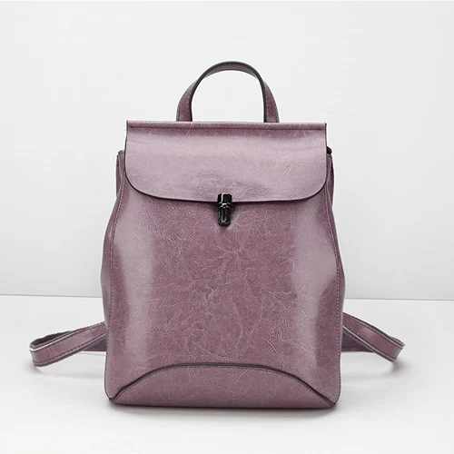 dark pink Водонепроницаемый Genuinu кожаный рюкзак, женские рюкзаки для Для женщин и девочек-подростков школьная сумка;, на возраст от 5 цветов - Цвет: dark pink