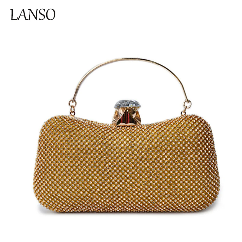 Ladies Fashion Diamond Acrylic font b Clutch b font Holding Shoulder Bag Luxury Crystal Dress Bridal