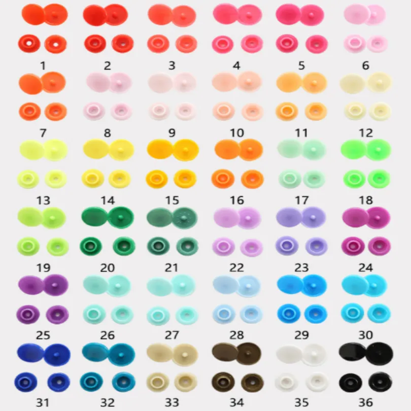 

T5 resin buttons 12MM snap button plastic snaps plastico snap fastener 36COLORS 1000set/lot free shipping