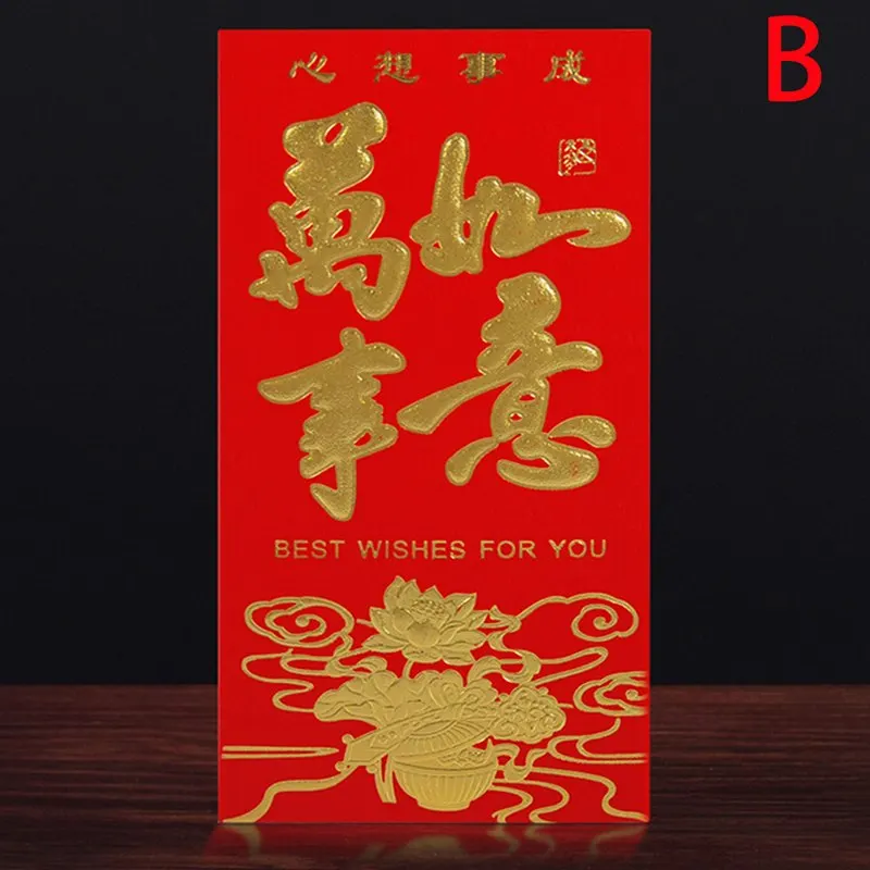 6 шт./компл. Новое поступление на Новый год красный наилучшие пожелания китайские конверты для Китайский Праздник Весны подарок в красный