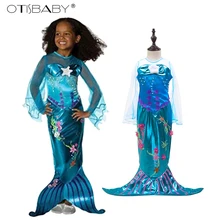 Новые платья русалки с жемчугом для девочек, детские маскарадные костюмы Русалочки Ариэль на Хэллоуин для детей, вечерние Карнавальные Платья
