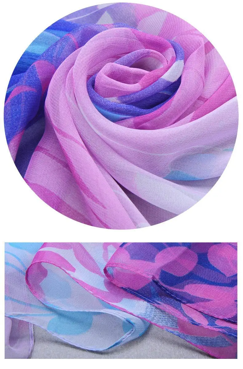 Шарф женский шарф дизайн длинный шаль Печатный плащ Шелковый полиэстер шифоновый палантин шарф FQ104