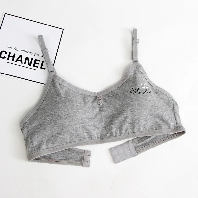 Young Girls Student Training Bra Wire Free Adjustable Cotton Letters Underwear