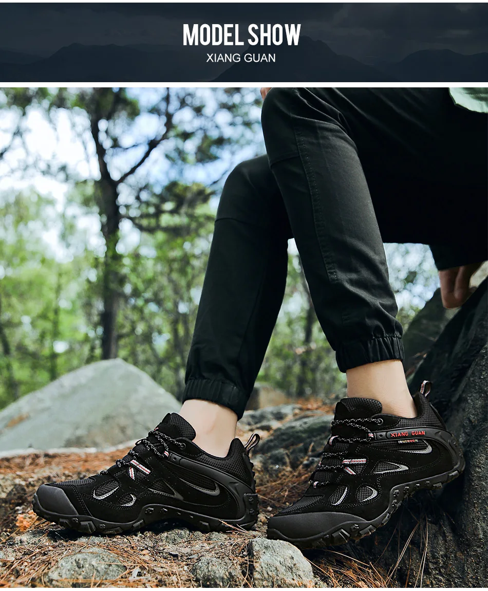 XIANG GUAN мужские удобные черные уличные походные ботинки зеленые Нескользящие альпинистские горные туристические кроссовки