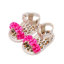 Детские летние модные цветные дышащие повседневные Нескользящие сандалии с цветочным рисунком для девочек