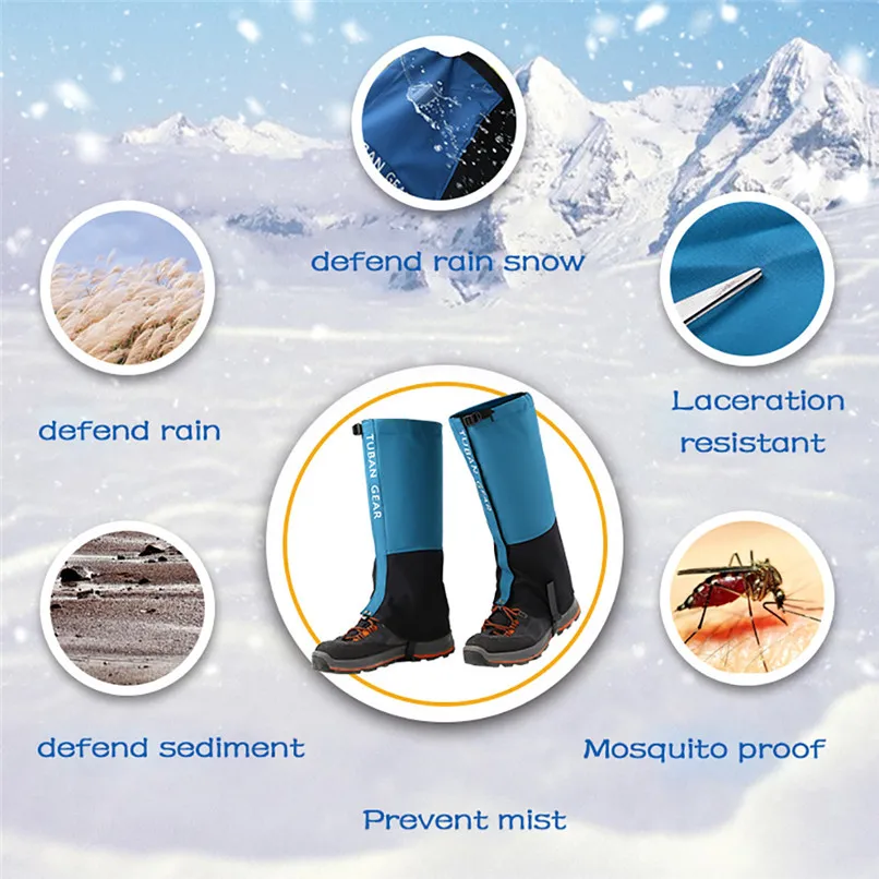 New Outdoor Snow Kneepad Skiing Gaiters Hiking Climbing Cycling Shoe Cover Guard Sport Safety Waterproof Leg Warmers #2O23 (12)