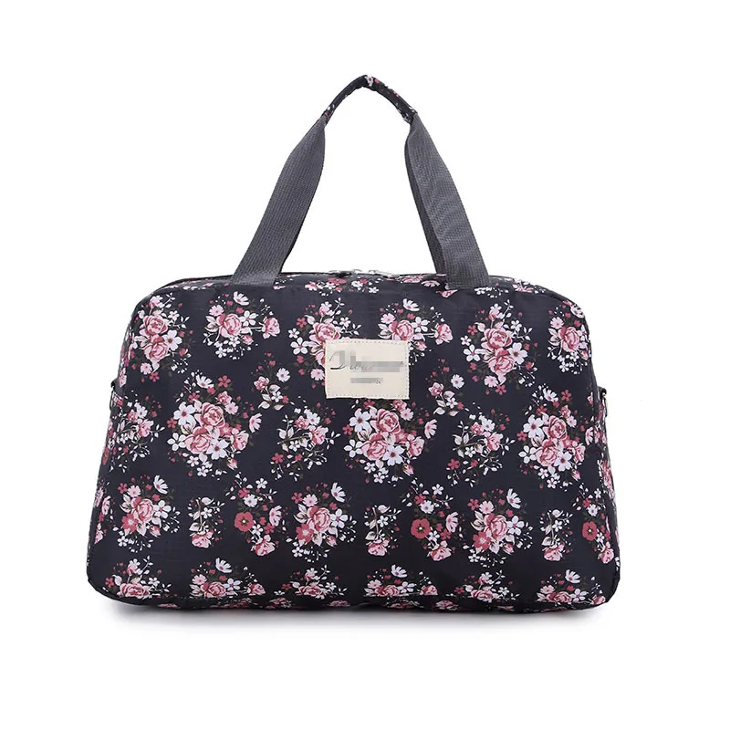 

Travel bag folding duffel bag portable bags luggage S/L large-capacity waterproof Flowers bag female 43*26.5*10 Portable Handbag