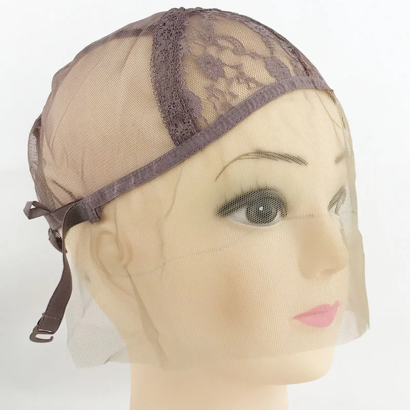 M 1PC Swiss lace Free shipping glueless lace front wig caps for making