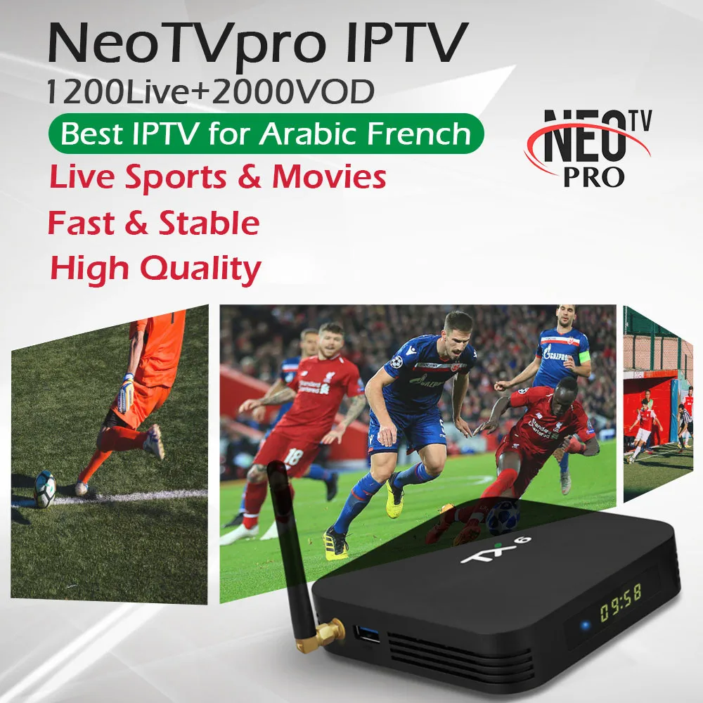

1 Year NeoTV Francais IPTV French Arabic IPTV Subscription+TX6 Android 9.0 Smart TV BOX 4G 32G Dual WiFi BT5.0 4K Google Store