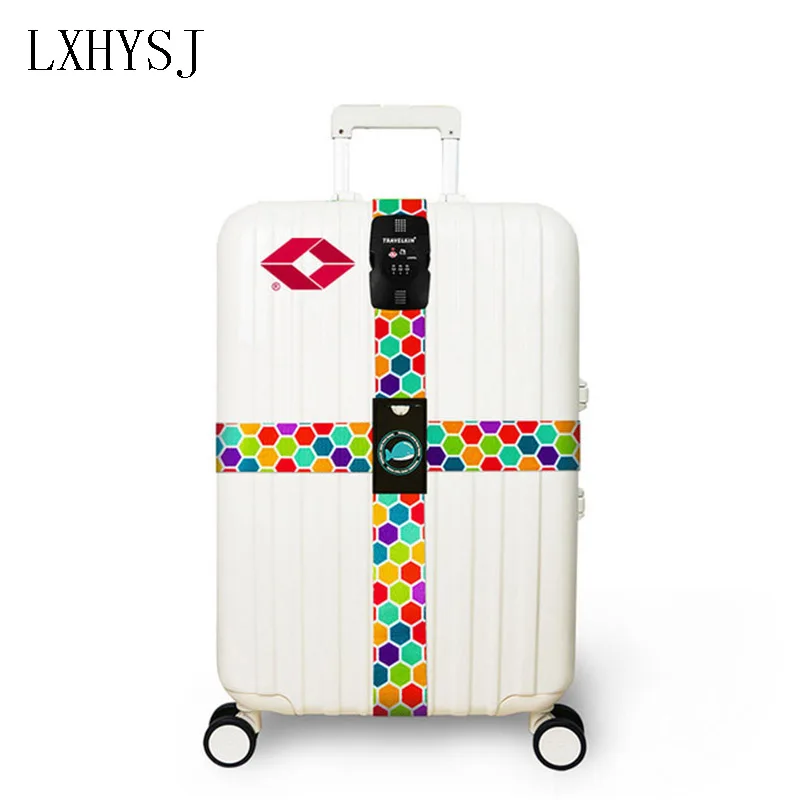 

LXHYSJTSA 3-digit code lock adjustable Luggage Strap Suitcase Strap Quick Release Travel Accessories Baggage Belt With