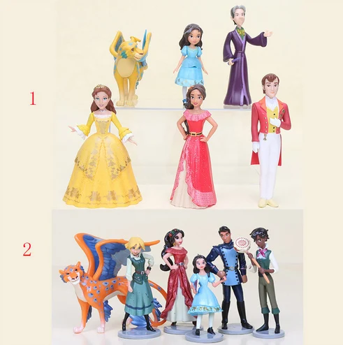 

6pcs/lot Princess Toys Elena of Avalor PVC Action Figures Elena Dolls PVC Action Figures Prince Figure model toys Kids Toys