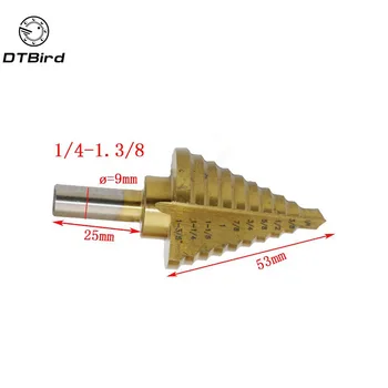 

1PC 1/4" to 1-3/8 HSS Cobalt Large Step Drill Bit Power Tools Universal Shank MulTiple Hole For Metal Plastic Fiberglass Best