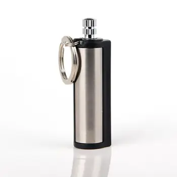 

Car New Fashion Permanent Striker Lighter Match Silver Metal Key Chain Creative Key Link Cylindrical