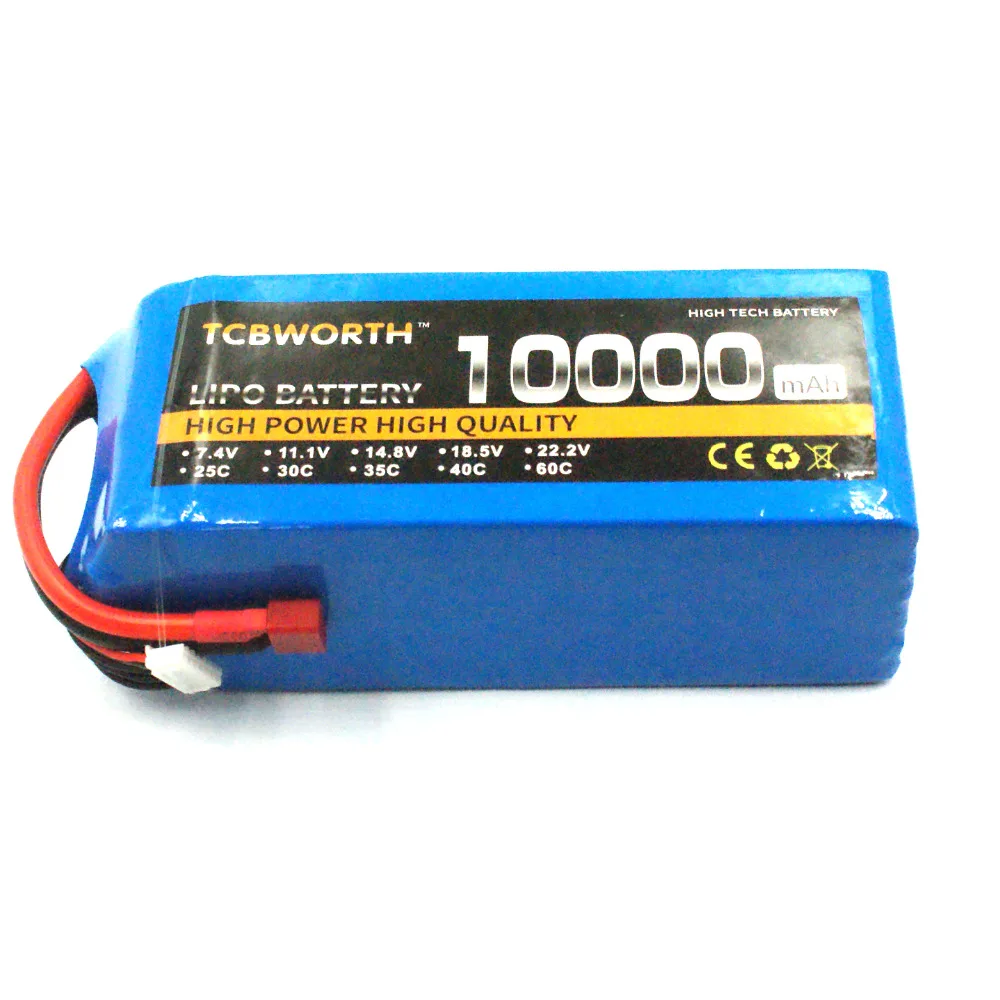 RC LiPo батарея 22,2 V 10000mAh 25C 6S RC литий-полимерные батареи для RC модели самолетов, автомобилей, лодки, дрона, танка, вертолета AKKU TCBWORTH