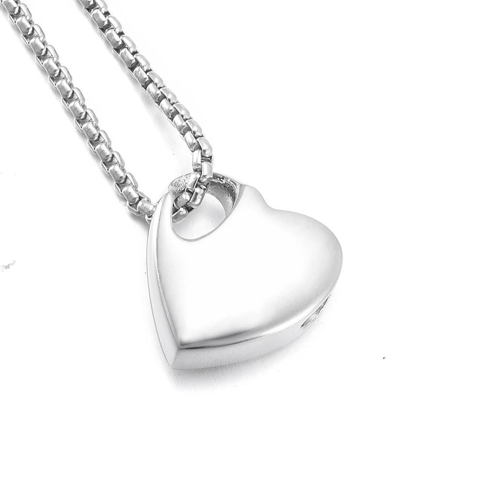 JJ001 Heart Cremation Jewelry Engravable 316L Stainless Steel Memorial