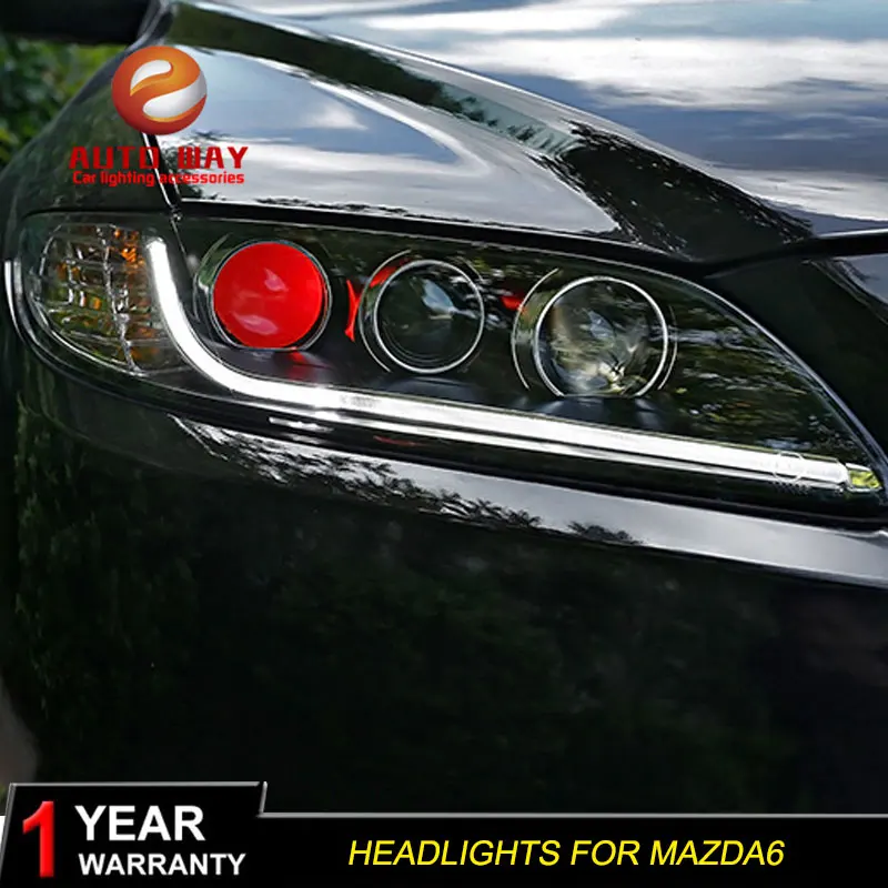 Автомобильный Стайлинг корпус передней фары для Mazda6 mazda 6 M6 2004-2013 светодиодный фары DRL Объектив Двойной Луч би-ксеноновых фар, Высокопрочная конструкция
