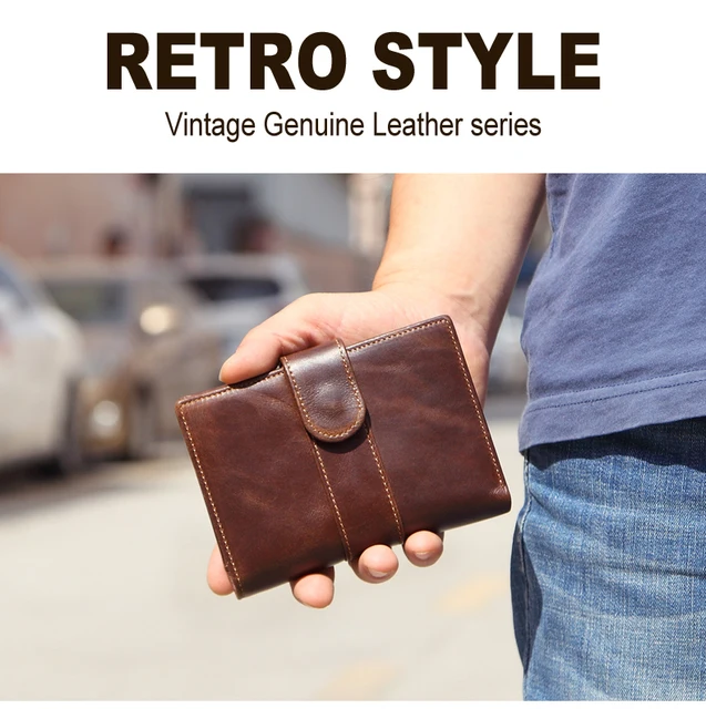 MISFITS wallet men genuine leather coin pocket vintage short wallets male cowhide leather portomonee card holders man Hasp purse -