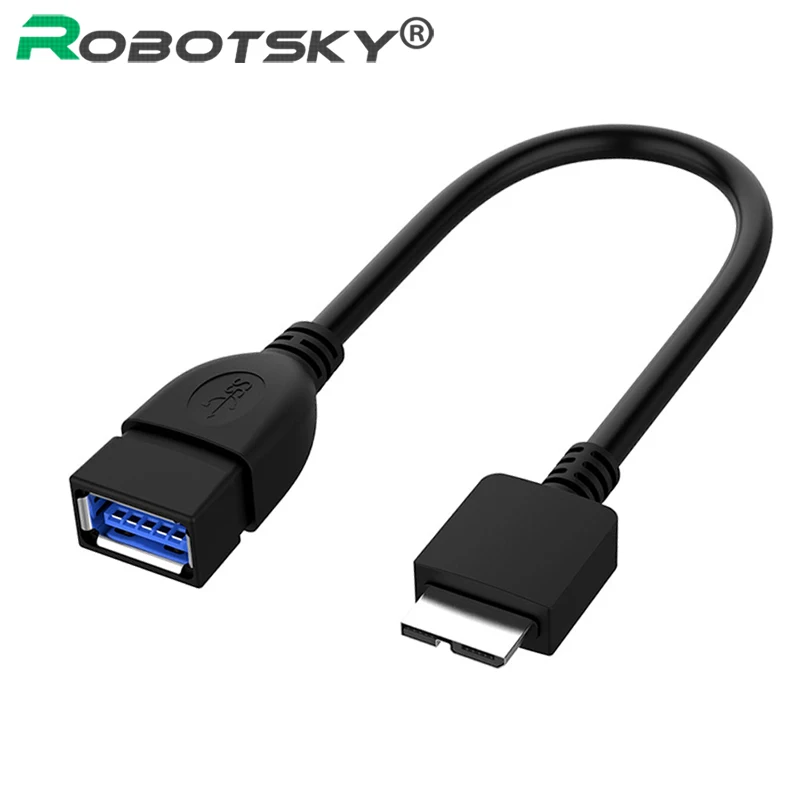 Супер скорость Micro B USB 3,0 кабель USB 3,0 A мама к Micro B папа OTG кабель для передачи данных 0,2 м для samsung Note3/S5 ПК Ноутбук Мобильный HDD