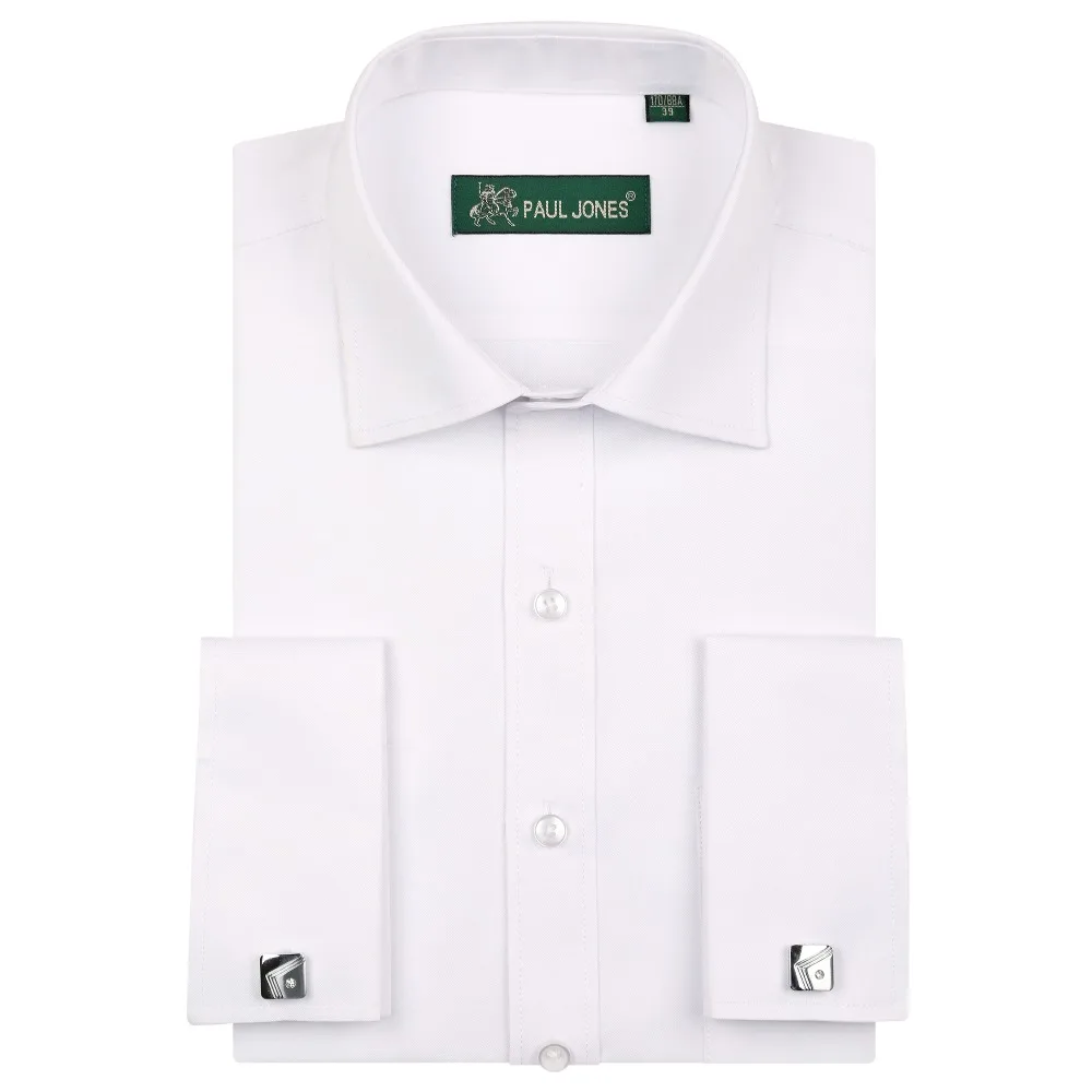 

2018 New high quality France cufflink men's tuxedo shirts soft comfortable regular fit solid business men dress shirts s to5xl