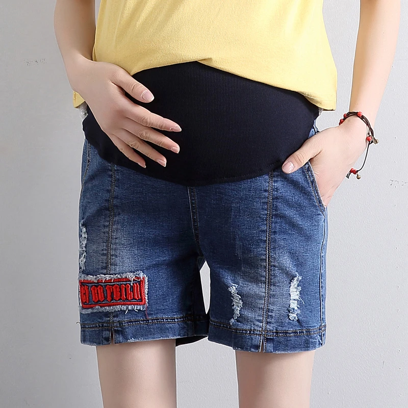 plus size maternity jean shorts