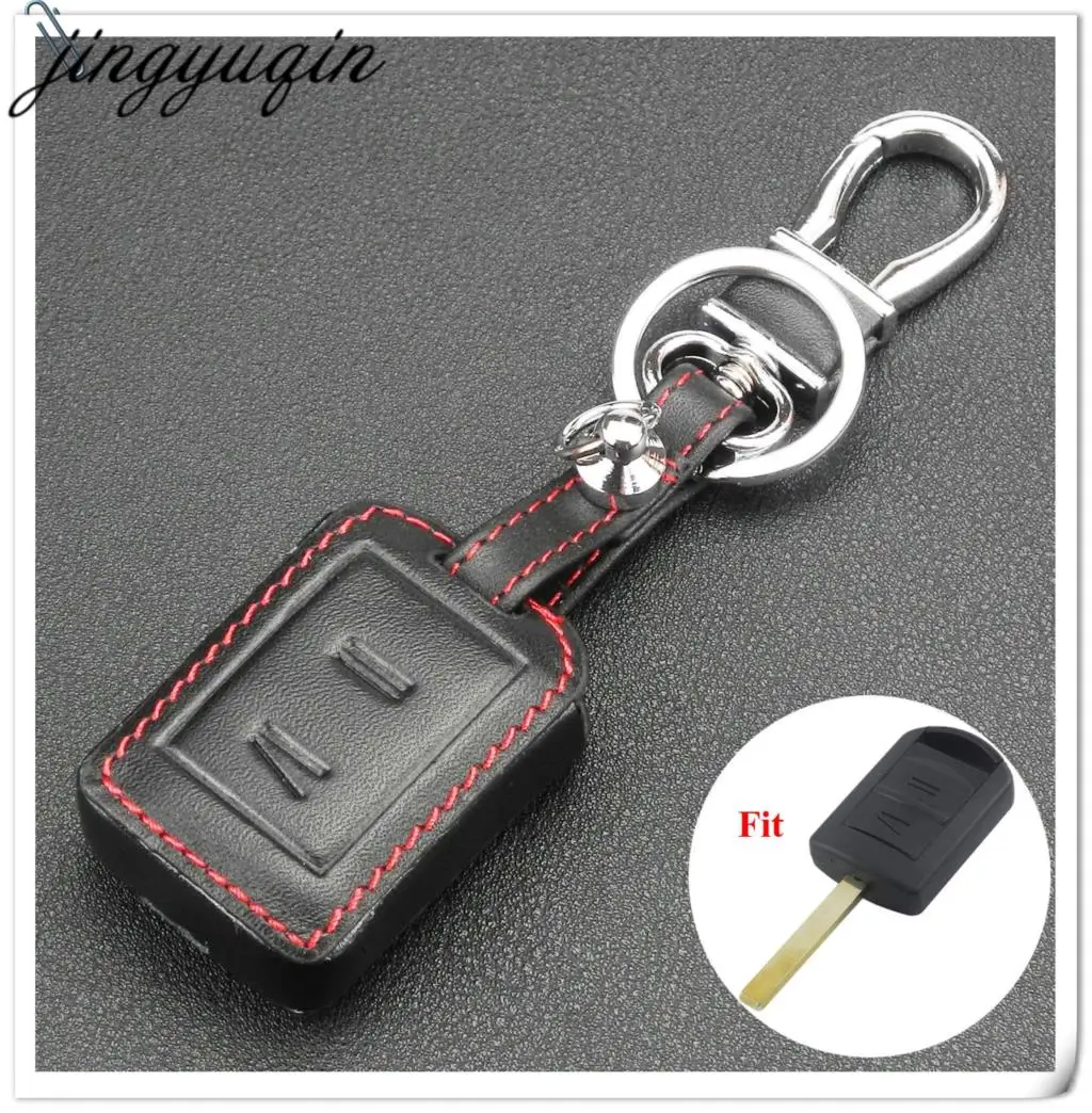 Jingyuqin 2 кнопки чехол ключа дистанционного управления автомобилем кожаный чехол для Opel Agila Марка Meriva Astra Corsa C Combo VAN Tigra Vectra