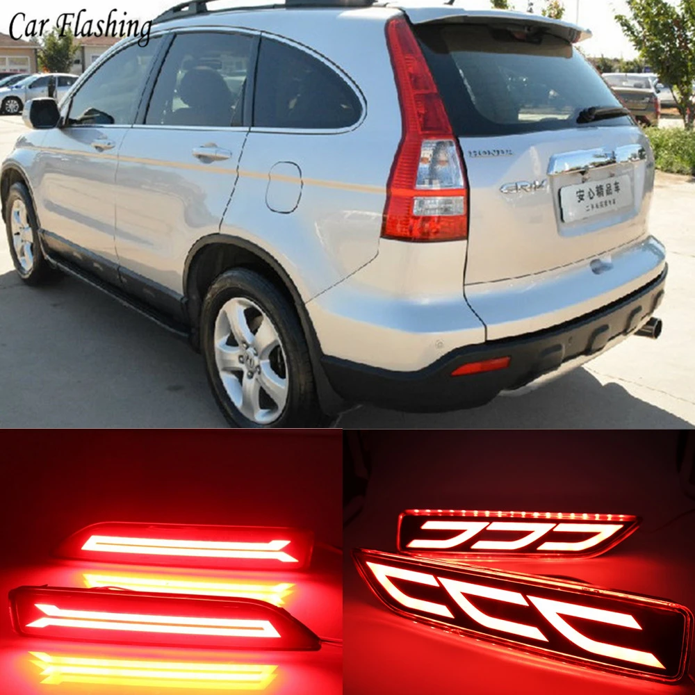 

2PCS For Honda CRV CR-V 2007 2008 2009 Multi-function LED Tail Rear Bumper Light Rear Fog Lamp Auto Bulb Brake Light Reflector