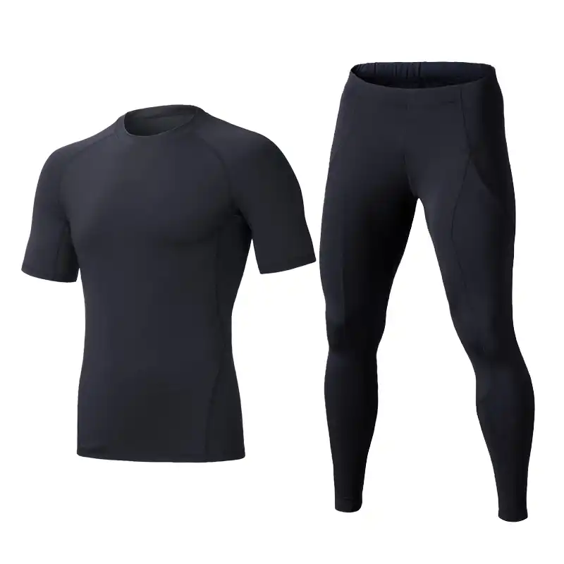 Boys 2PCS Football Compression Shirt & Pants Long Sleeve Shirts Athletic Tights Sports Leggings Set Active Base Layer 