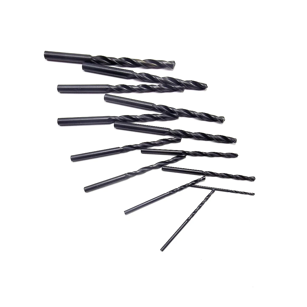 High Speed Steel Titanium Twist Drill / Straight Shank 13pcs Nitrided Drill 1.5mm-6.5mm Metal Woodworking Tool Set