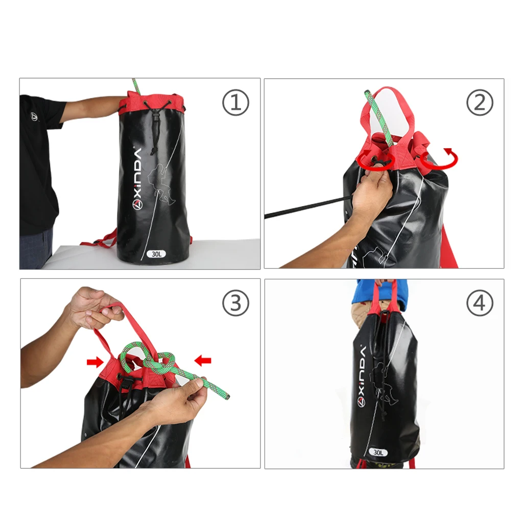 Rock Climbing Rope Bag Backpack Outdoor Mountaineering Equipment Holder Organizer Pouch