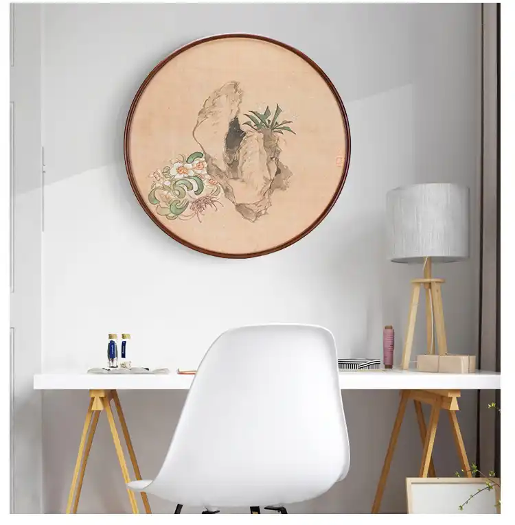 Photo Frame Collage Living Room Photo Frame Wall Creative Background Wall Decoration Living Room Decoration Painting Background Wall Abstract Painting Modern Round Wall Painting GWM Wall Decoration