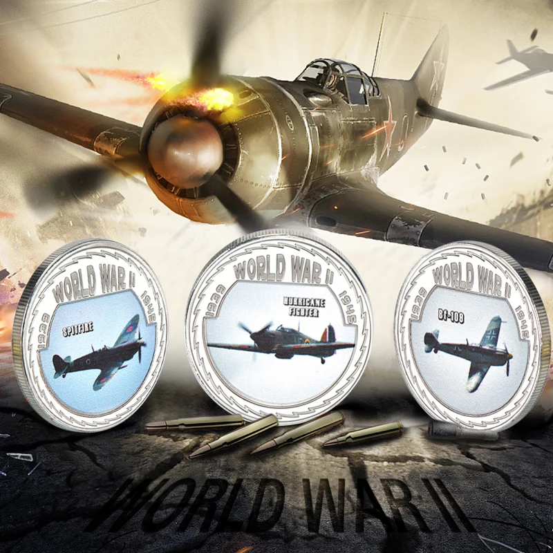 

WR 999 Silver World War ii Osprey Coins Airplane or Tank Replica Copy Coin Collectibles for Euro US Business Gifts Souvenirs