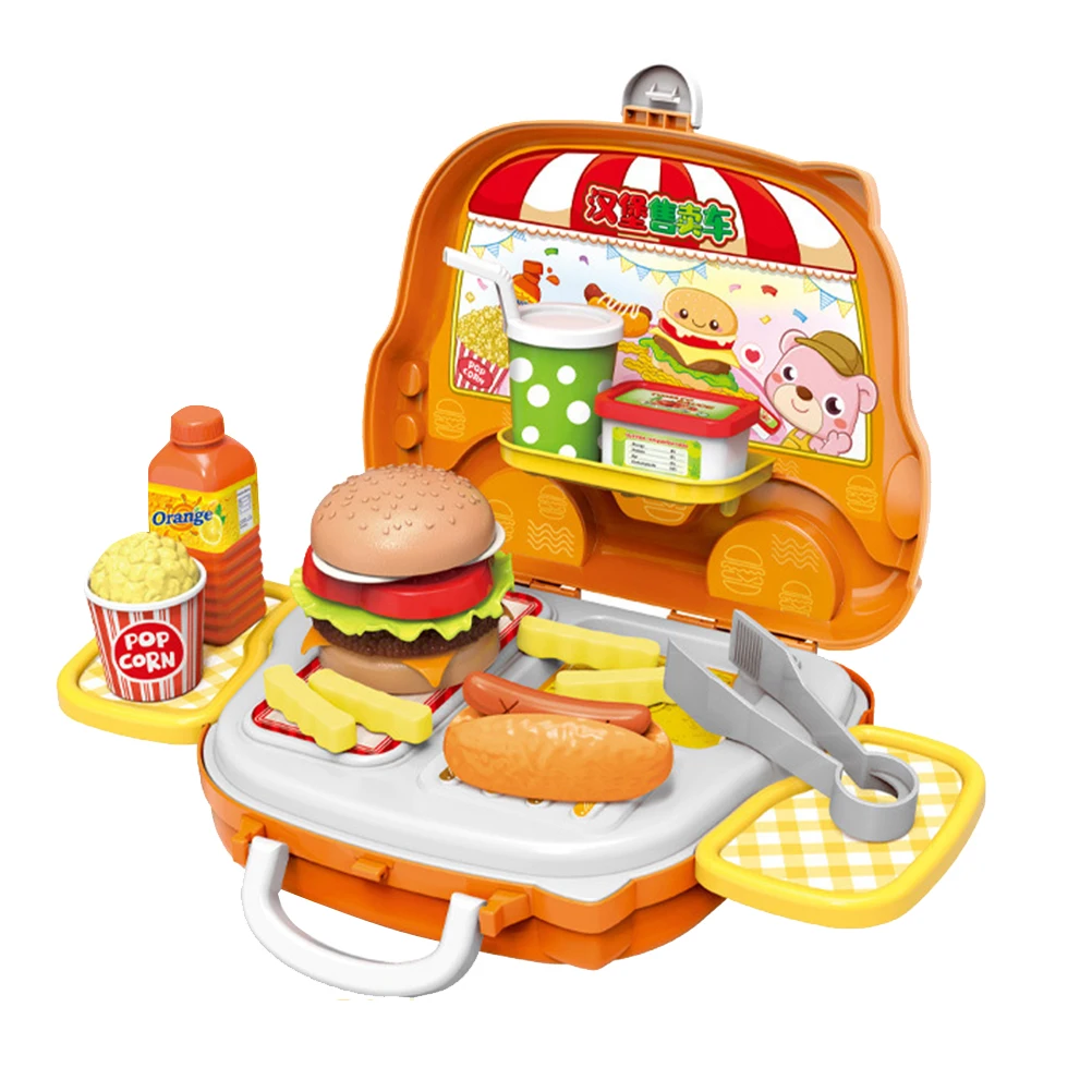 

1pc Fast Food Cart Corn Simulation Hot Dog Food Burger Plastic Play Set Pretend Play Toy Kitchen Toy for Boys Girls