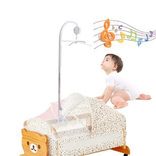 Baby Rattles Bedding Mobile Cradle Toys Arm Support Holder + Wind-Up Music Box W15