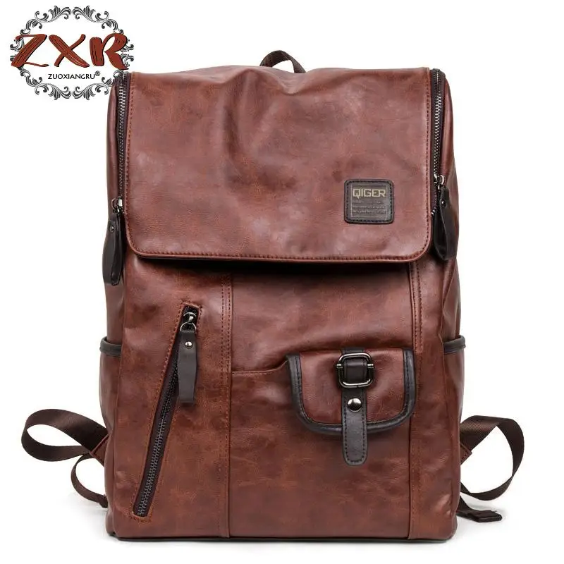

Men Backpack Big Size Travel Bag PU Leather Backpack Student School Bags For Teenagers Famous Brands Women Laptop Backpack