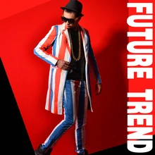 M-6XL! ночной клуб бар Парикмахерская мужской певец DSDJ цвет полоса бар костюм