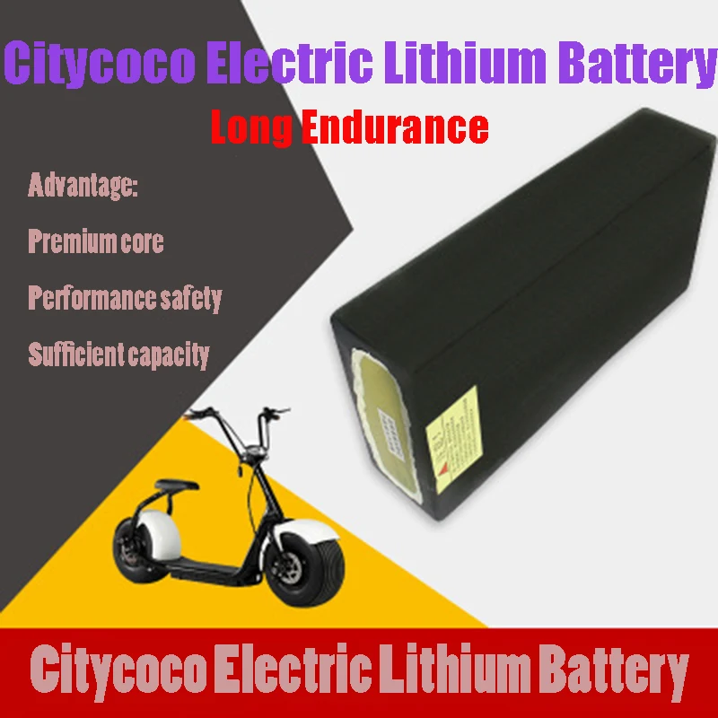

Citycoco Lithium Battery Electric Scooter Adult E-Bike 60V 12AH / 20AH Rechargeable Smart Chip Intelligent Security Protection
